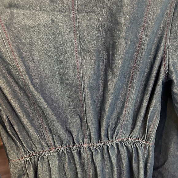 Stylish Navy Jumpsuit with Red Stitching - Picture 6 of 7